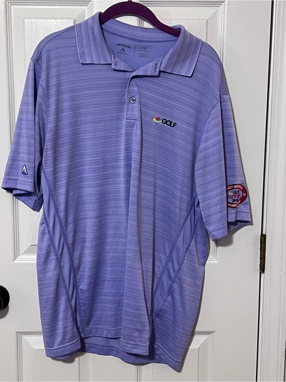 Antigua NBC Golf Polo Shirt Large Purple 2015 Senior National Amateur Championsh